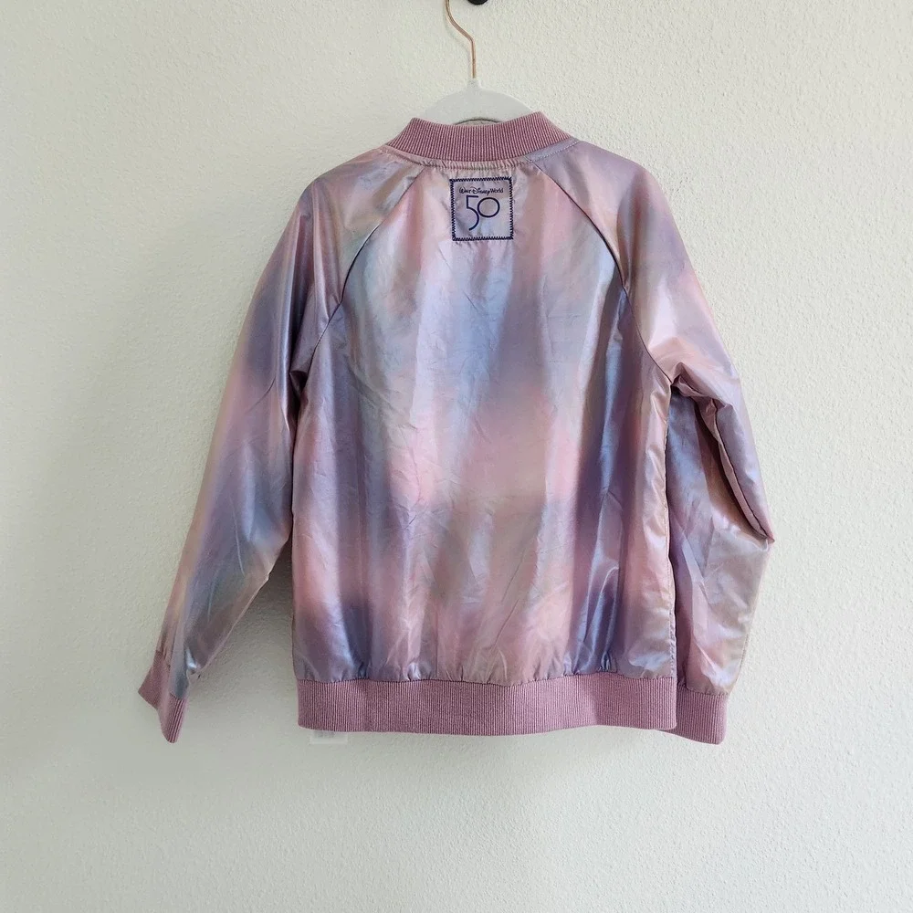 Disney World 50th Anniversary Iridescent Mickey Mouse Bomber Jacket Kids Small‎
